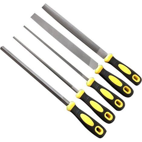 Set d'outil à Main Fit for 5pcs / Set Engineer Fichier métal 8 Pouces 200mm Poignée Souple Assortie Half Ronde Plat Squaretriangle Round Metal File Set (1/4)