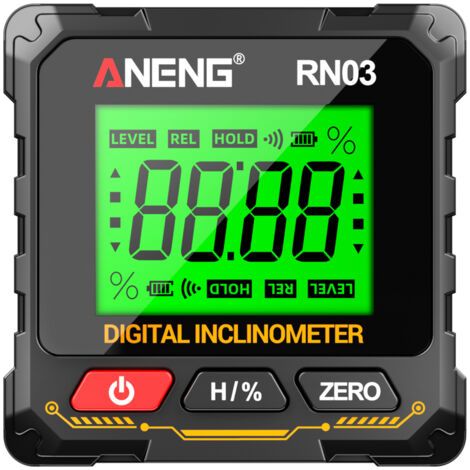 Rapporteur d'angle numérique avec laser – Niveau magnétique – Inclinomètre – Charge rapide USB-C – Écran LCD rétroéclairé (1/5)