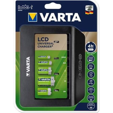 CARGADOR VARTA LCD MULTI CHARGER+SIN PILAS 1600mA 100/220V 4h UNIVERSAL