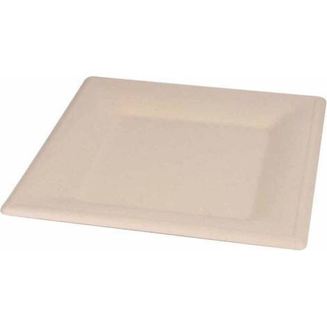 Lot de 12 Plateaux Carrés "Canne à Sucre" 25cm Naturel