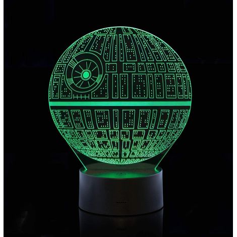 Lampe Illusion Optique 3D - LED 7 Couleurs - Interrupteur Tactile - Pour Chambre À Coucher Décoration Intérieure - 1 Pièce (1/5)