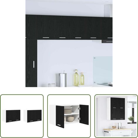 vidaXL Hängeschrank -  Hängeschrank 2 pcs Schwarze Eiche und Weiß 60 x 31 x 40 cm (1/5)