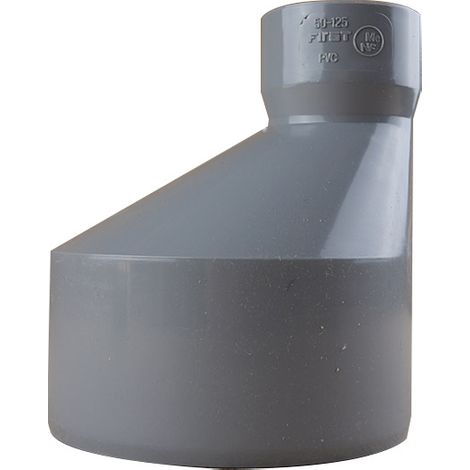 First Plast – Raccord d'évacuation PVC réduction excentrée mâle femelle 125/50 – Taux d'expansion supérieur à 800% – Conformité NF