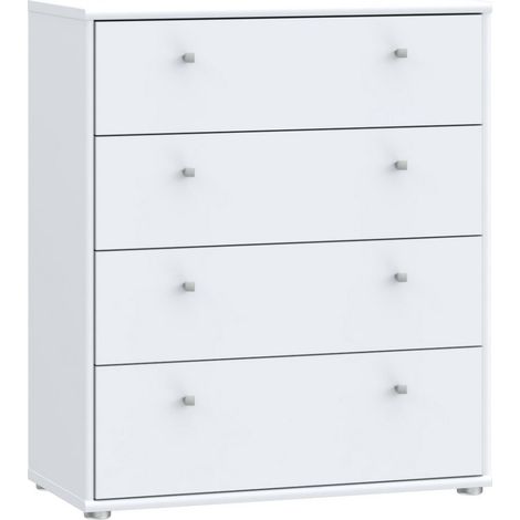 Commode TEMPRA 4 Tiroirs - Décor blanc L 73,7 × P 34,8 × H 85,5 cm (1/3)