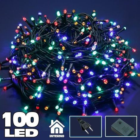 Guirlande Lumineuse 100 Led Lucioles Multicolores Avec Contrôleur 8 Fonctions