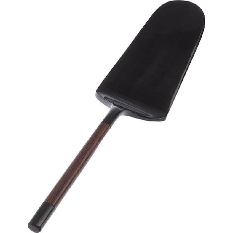 Pelle à Tarte Artisanale en Corne Noire et Bois de Rose - 27.5cm - Finition Naturelle - Ustensile de Cuisine Éthique et Décoratif (1/2)