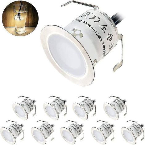 Set mit 10 LED-Einbaustrahlern für Terrasse, Einfahrt oder Patio, kaltweiß, IP67 wasserdicht, europäischer Stecker. (1/3)