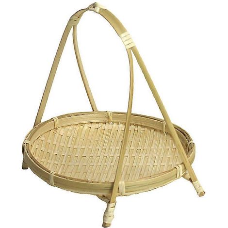 Paniers en bambou tressé, étagère à plusieurs niveaux, rangement pour fruits, pain et aliments, décoration de cuisine, support à assiettes rond, récipient à un seul niveau (1/5)