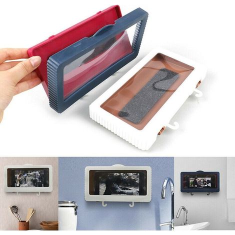Porta telefono da bagno impermeabile Supporto da parete custodia per doccia 6.8" (1/5)