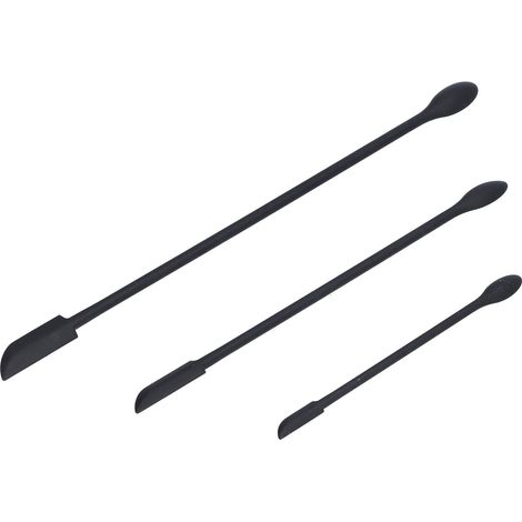 Lot de 3 spatules en silicone alimentaire à double tête, noires, idéales pour la cuisine, la confiture, la crème et le maquillage. (1/5)