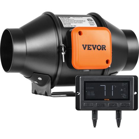 Ventilateur d'Extraction 100 mm Extracteur d'Air Conduit 348 m³/h 25 W Régulateur Température Humidité Silencieux Moteur Électrique pour Refroidissement Tentes Croissance Cultures Hydroponiques (1/5)