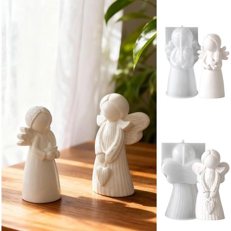 Silikonformen Engel Ostern 2er Set Gießformen für Gips & Harz DIY