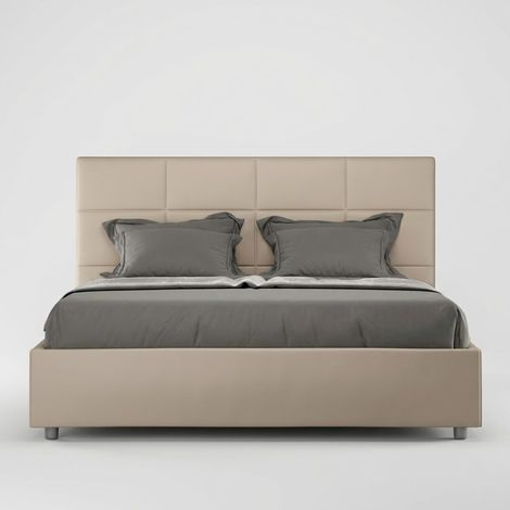 Modernes Polsterbett mit Bettkasten 160x200 für das Schlafzimmer Mika M1 - Beige