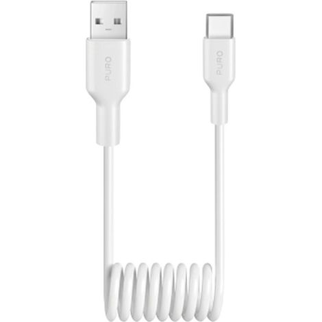 Cable en espiral USB-A - USB-C 10W 1m - blanco (1/2)