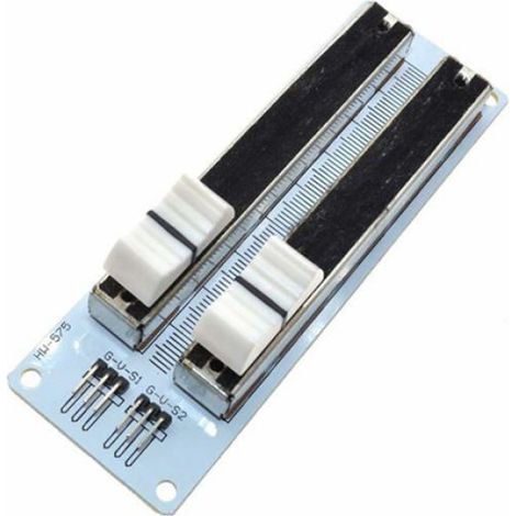 Potentiometre Lineaire Coulissant - 10 kΩ - Double Rangee - Pour Arduino Et Melangeur - 117,1 x 39,78 mm - 1 Piece