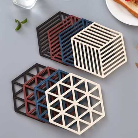 8 Stück Silikon-Topfuntersetzer, Silikon-Untersetzer, Silikon-Topfablage, Glasuntersetzer, Hitzebeständige Pads für Küche, Silikon-Untersetzer für Töpfe (1/5)