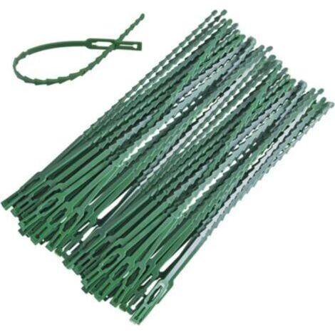 Pair Lot de 90 attaches réglables pour plantes, 230 mm, réutilisables, en plastique, pour arbustes verts, jardinage, bricolage, maison, bureau (1/5)