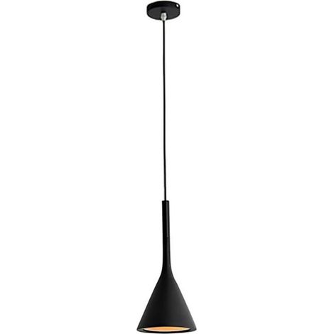 Luminaire Suspendu Moderne Macaron Plafonnier Suspendu E27 Éclairage Suspendu Simple en Aluminium pour îlot de Cuisine Salon Chambre Noir (1/5)