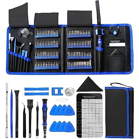 Tournevis de Précision 142 en 1 kit, Lunettes opticien avec Magnétique 120 Embouts pour Réparation électronique, ordinateur Portable, Petits Appareils, Téléphone PS4, Montres -