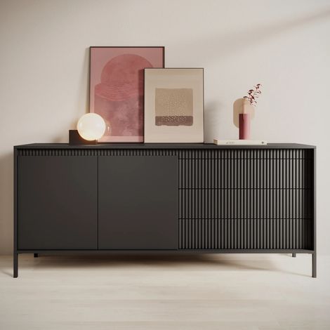 AX LIVING Trentinis 187 2T3S Schwarze große Kommode 187,1 cm breit