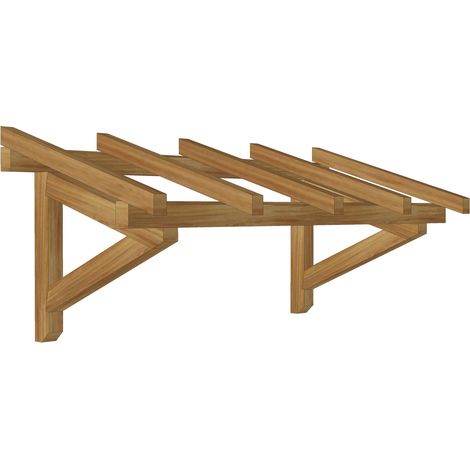 WMU – Marquise en bois pour portes et fenêtres – Traitée marron – Dimensions 1.90 x 0.90 m – Pente 30% adaptée aux tuiles (1/2)