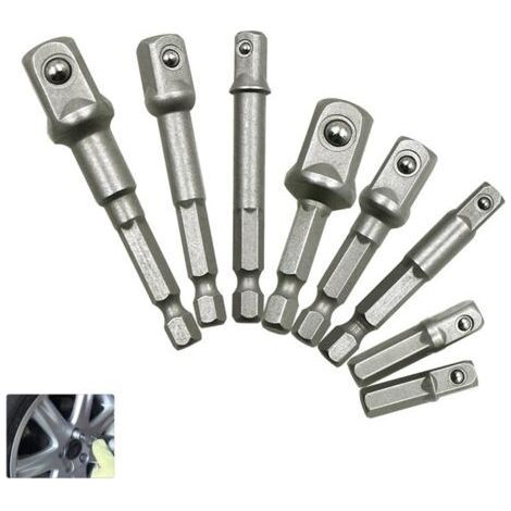 Steckschlüsseladapter aus Chrom-Vanadium-Stahl, Sechskantschaft für 1/4", 3/8" und 1/2" Verlängerungsbits (1/5)