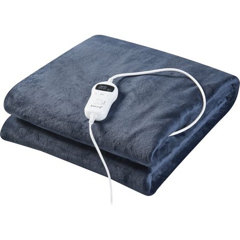 Manta eléctrica calefactora 120 vatios para dormitorio 200 x 150 cm azul oscuro 030009334 (1/5)