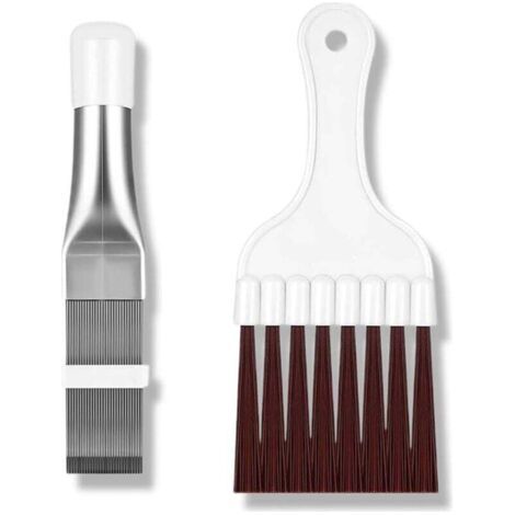 Lot de 2 peignes de nettoyage pour ailettes de climatisation, brosse en acier inoxydable pour évaporateurs et radiateurs, kit pour filtre déshydrateur, pour la maison, le serpentin et le réfrigérateur (1/4)