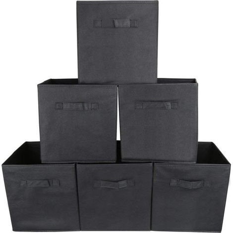 Jeffergarden 6Pack Pliable Carré Toile Vêtements Jouets Bote De Rangement Pliable Tissu Cubes (1/5)