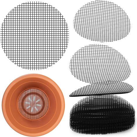 50 Pièce Pot Fleurs Maille Pad, 15CM Grille de Drainage Bonsai,Supports De Pot De Fleur Ronds en Plastique, pour Intérieur, Balcon, Extérieur, Jardin (1/5)