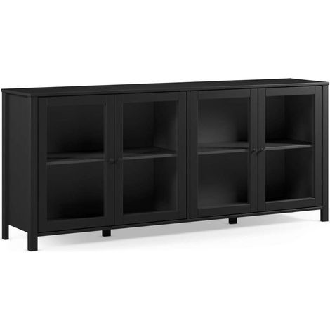 Mueble aparador 4 puertas modelo Alexis acabado negro, 186cm(ancho) 80cm(alto) 40cm (largo) (1/5)