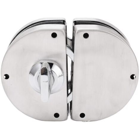 Serrure de porte en verre haute sécurité, installation simple, robuste et à friction élevée, sans cadre, avec 3 clés, pour bureau et maison. (1/5)