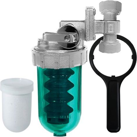 DOSATORE PROPORZIONALE DI POLIFOSFATI FEMMINA FEMMINA 1/2 MODELLO CIAO CAL FISSO CON VALVOLA STOP - F.F. 1/2 - INSTALLAZIONE VERTICALE - ACQ