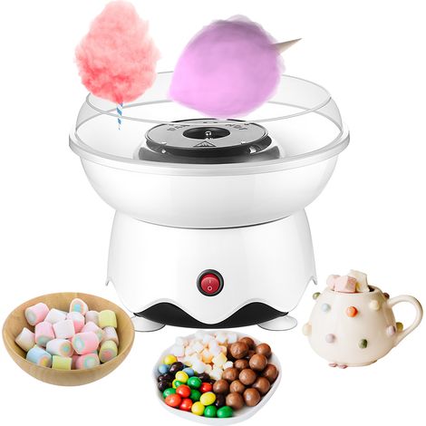 Máquina de algodón de azúcar casera para familias: pequeña máquina de 400 W con motor de cobre y placa protectora contra salpicaduras. Regalo ideal para niños y fiestas. (1/4)