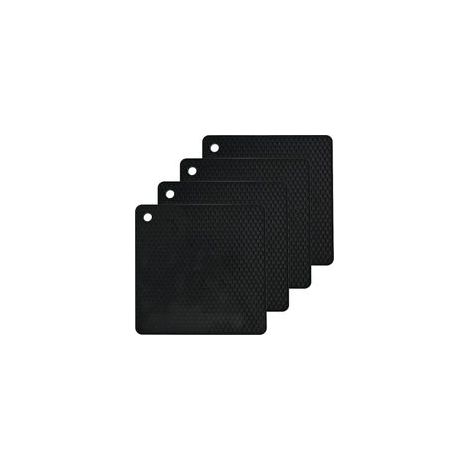 Ensemble de 4 protections pour plaques à induction, en silicone noir, carrées, (1/5)