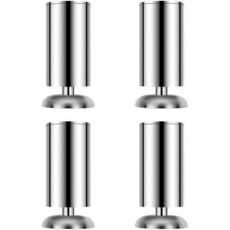 piedini per mobili, in acciaio inox, per ante di mobili da cucina, con base rotonda - 50 x 80 mm (1/5)