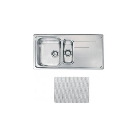 CM 010175.X2.01.2028 COMO Lavello da incasso 1 vasca e vaschetta con gocciolatoio reversibile 100 x 50 cm Sopratop Acciaio Inox Microdecoro colore Inox Antigraffio (1/5)