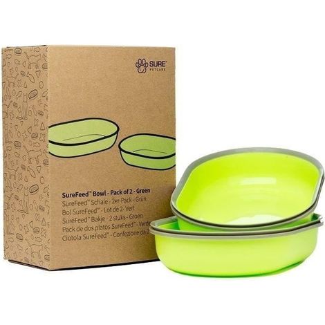 SUREFLAP SureFeed cuenco sencillo verde lote de 2 para gato 13 x 8 x 18 cm (1/2)
