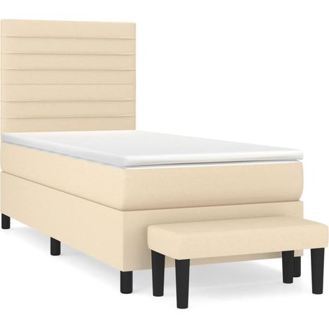 Maison Exclusive - Giroletto a Molle con Materasso Crema 100x200 cm in Tessuto (1/5)