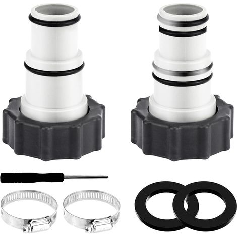 Adaptateur de tuyau de piscine 32mm vers 38mm pour Intex, 2 pièces avec accessoires