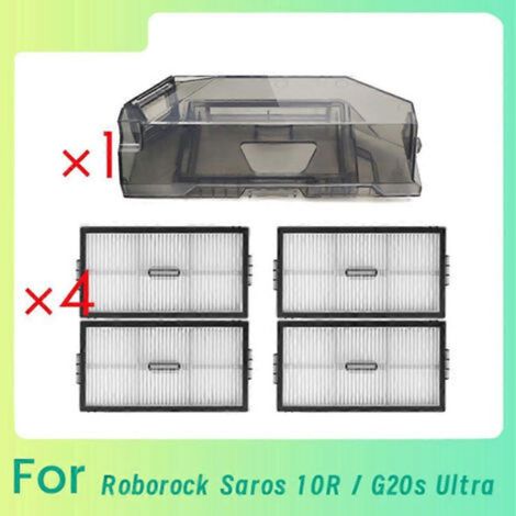 Bac à poussière avec 4 filtres pour aspirateur robot Roborock Saros 10R / G20S Ultra - Accessoires pour aspirateur robot (1/5)