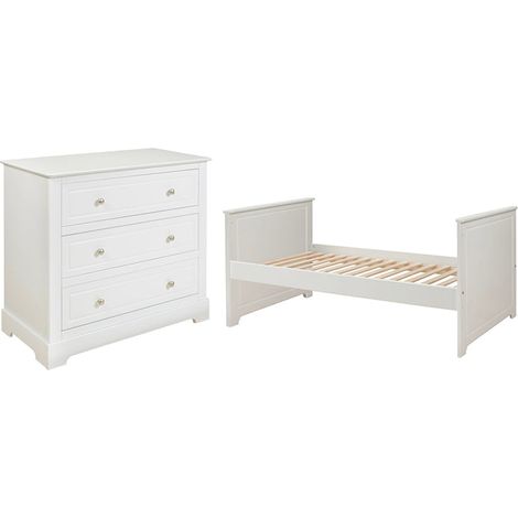 Lettino evolutivo 70x140 e cassettiera 3 cassetti Bellamy Marylou Bianco (1/5)