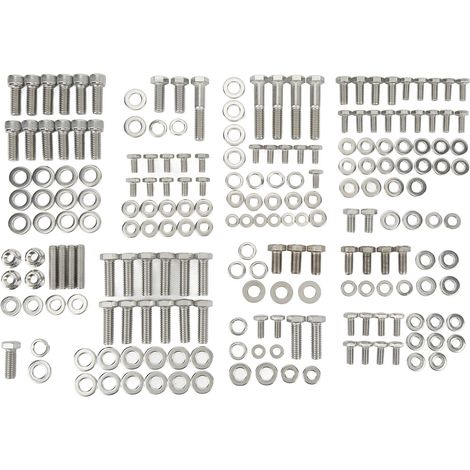 Kit de 211 boulons hexagonaux en acier inoxydable longue durée pour moteur SMALL BLOCK 265 283 305 327 350 400 (1/5)