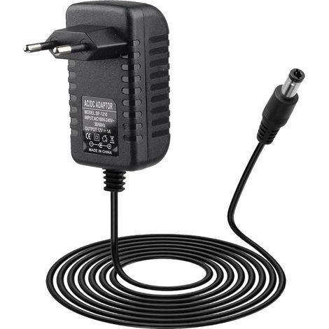 12V 1A Netznetzteil, 100-240V 50/60Hz Wechselstromnetzteil, Universal-Netztransformator mit 5,5 mm x 2,5 mm DC-Stecker für LED-Streifen, Lampen, Kameras, Router, Radios (12W, 1M Kabel)