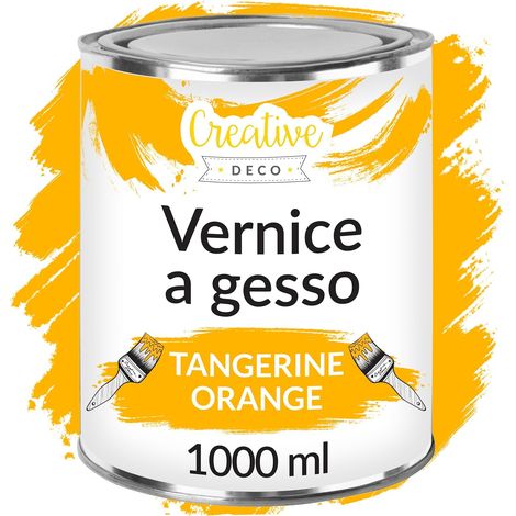 Creative Deco Vernice a gesso Mandarino 1L Opaca e Lavabile per Mobili in Legno
