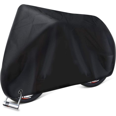Housse de vélo en taffetas de polyester 190T avec revêtement argenté, anti-poussière et imperméable avec protection UV, sac de rangement pour VTT. (1/5)