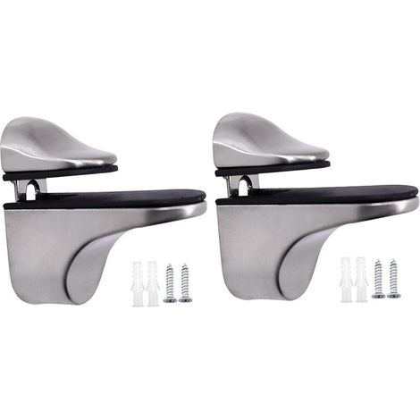Glass Shelf Bracket Set, Practical Home Accessories, Brushed (1/5)