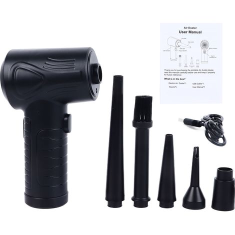 Souffleur d'air comprimé 5500Pa, 3 vitesses réglables, sans fil rechargeable, portable pour PC, ordinateur portable et console (1/5)