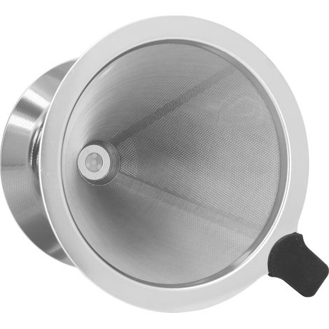 Filtre à café en acier inoxydable, verseuse sans filtre papier, entonnoir goutte-à-goutte pour 2 à 4 tasses (1/5)