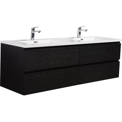 Mobile da bagno Angela 160cm Nero Legno - armadio mobiletto